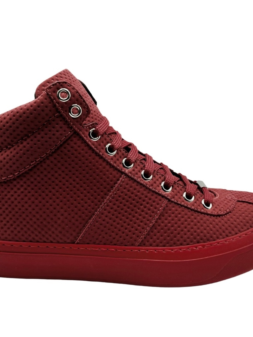 Jimmy Choo Men's Red Suede High-Top Sneakers NIB